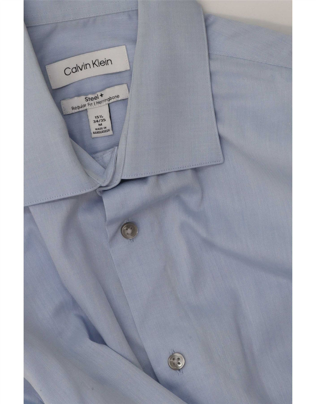 Calvin Klein Camisa de corte regular para hombre Talla 15 1/2 Espiga azul mediana