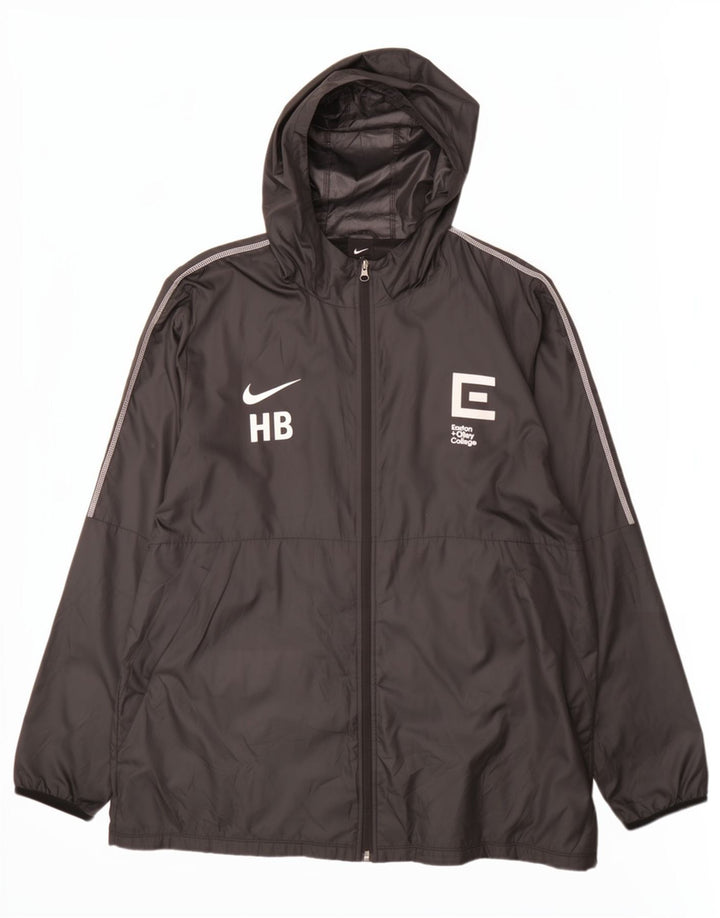Nike Chaqueta impermeable con capucha gráfica para hombre UK 42 XL Poliéster negro