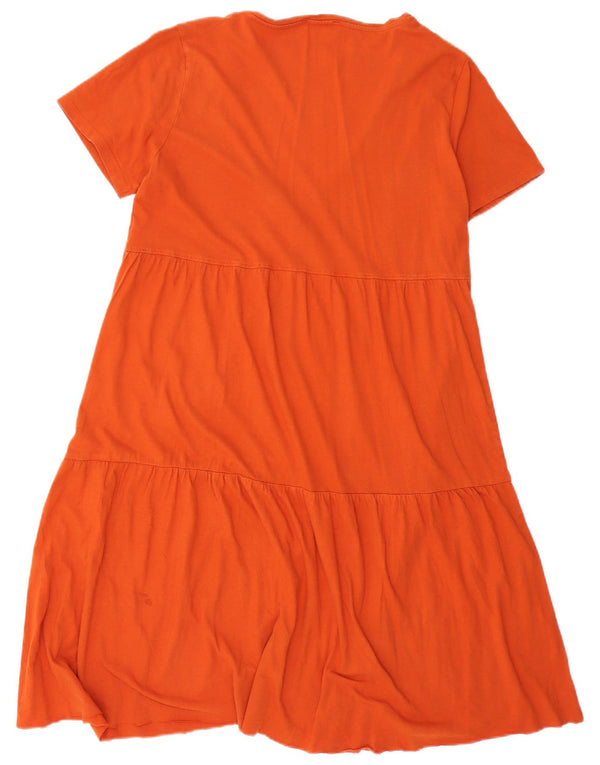 ZARA Mujer Vestido Escalonado UK 46 Grande Naranja