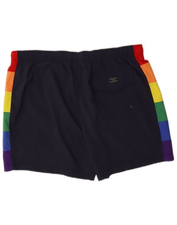 Abercrombie & Fitch Bañador para hombre XL Azul Colorblock Sports