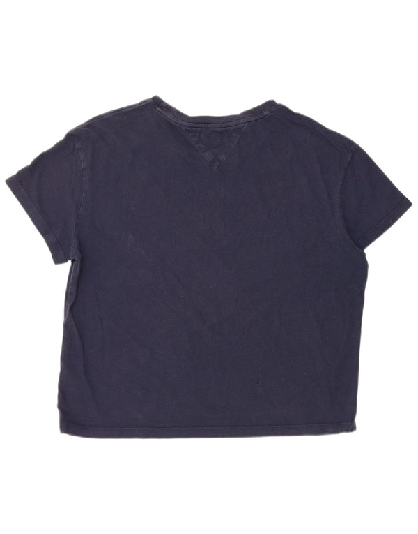 Tommy Hilfiger Camiseta corta con gráfico para mujer UK 40 Medium Azul marino