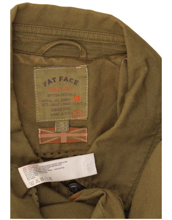 Chaqueta militar para mujer Fat Face UK 40 Algodón caqui mediano