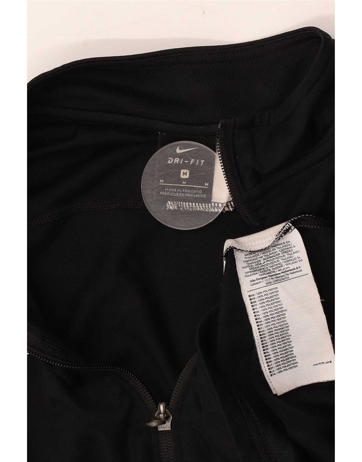Nike Hombre Dri Fit Chándal Top Chaqueta Mediano Negro Colorblock Poliéster
