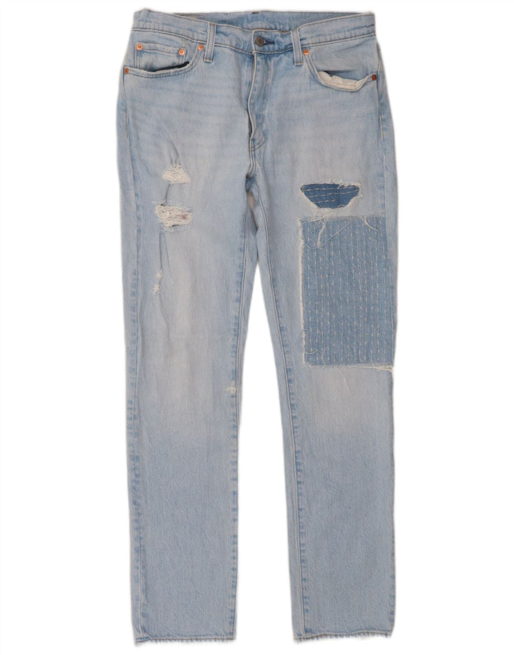 Levi's Mujer 511 Vaqueros Slim Desgastados W33 L32 Algodón Patchwork Azul