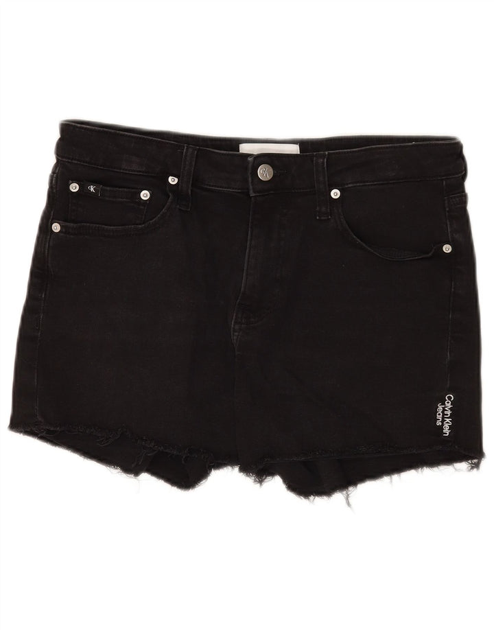 Pantalones cortos de mezclilla Calvin Klein para mujer W28 Algodón negro mediano
