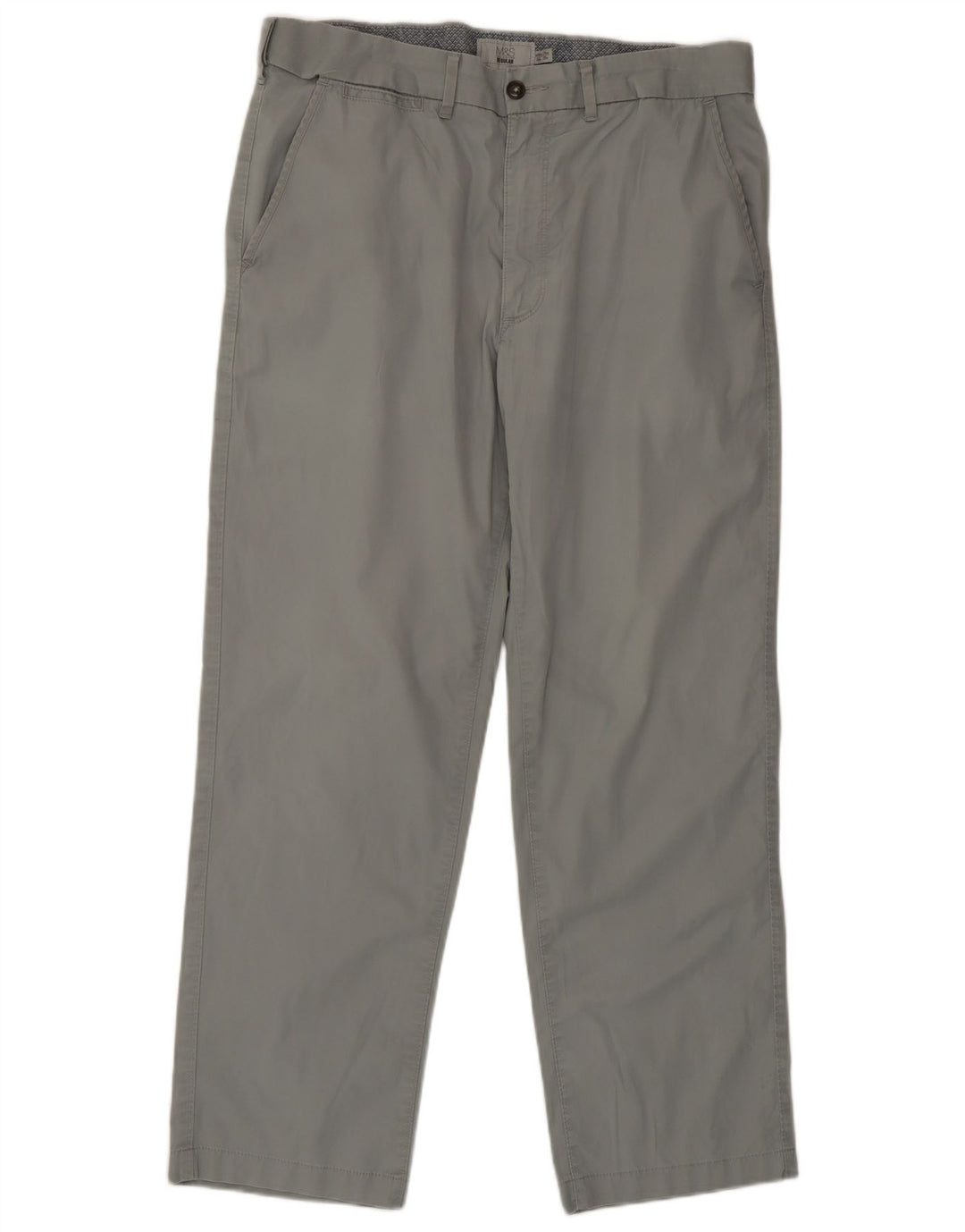Marks & Spencer Pantalones chinos regulares para hombre W34 L29 Algodón gris