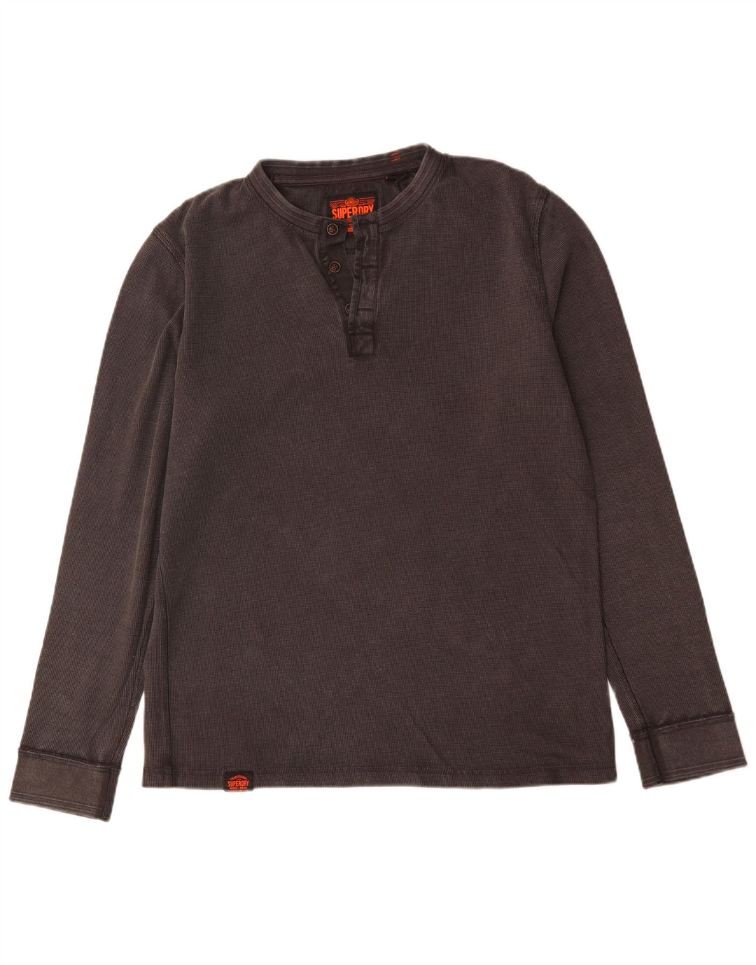 Superdry Camiseta de manga larga para hombre de algodón gris grande
