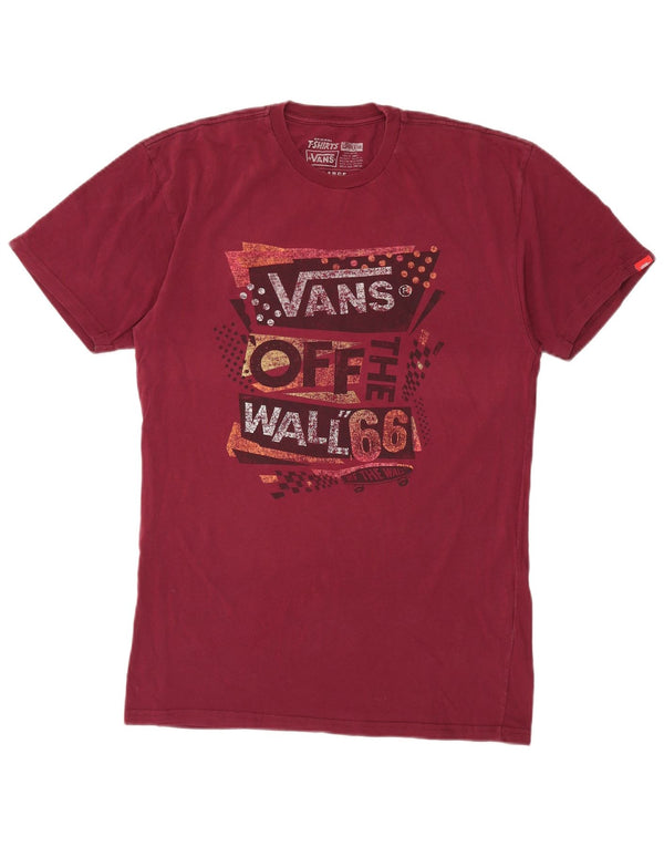 VANS Camiseta gráfica de ajuste clásico para hombre Top grande de algodón burdeos