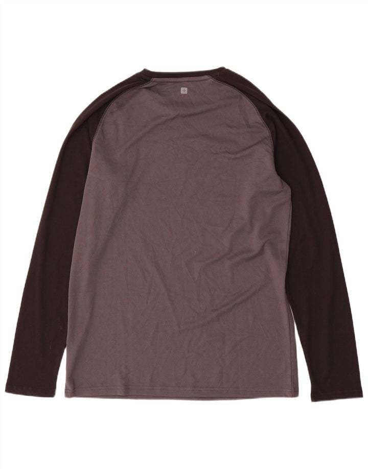 Camiseta IsoCool de manga larga para hombre de Mountain Warehouse con bloques de color gris medio