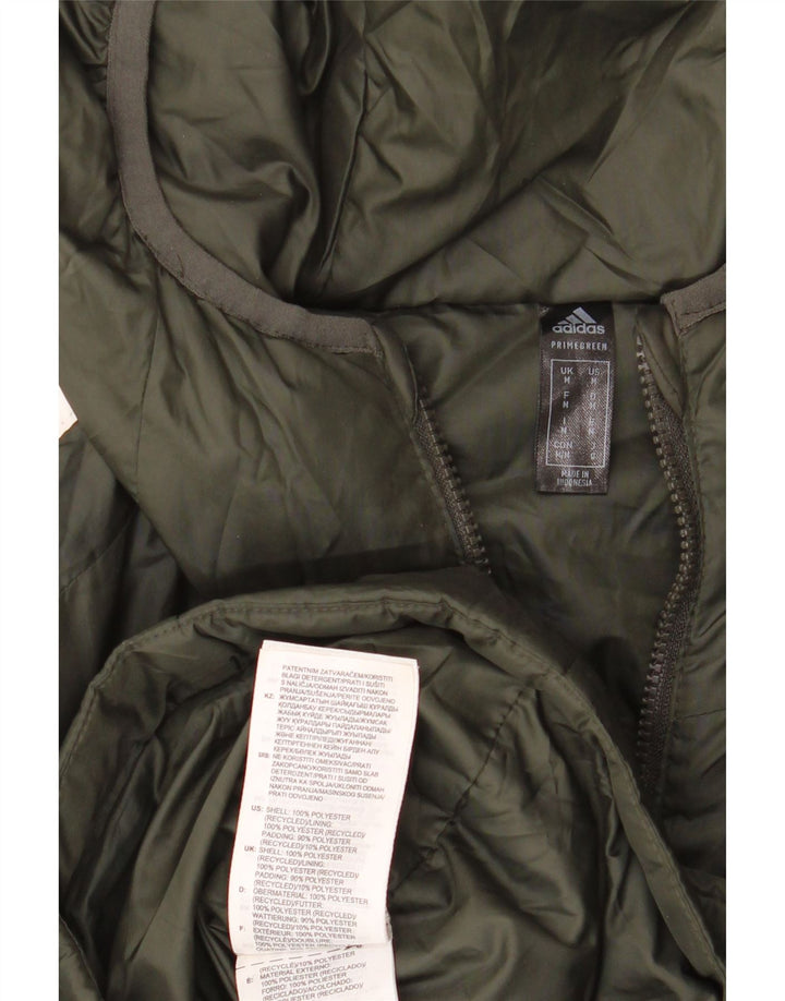 Adidas Chaqueta acolchada con capucha para hombre UK 38 Medium Caqui Poliéster