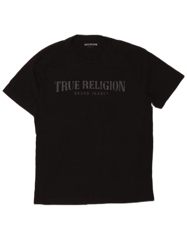 True Religion Camiseta gráfica para hombre Top mediano de algodón negro