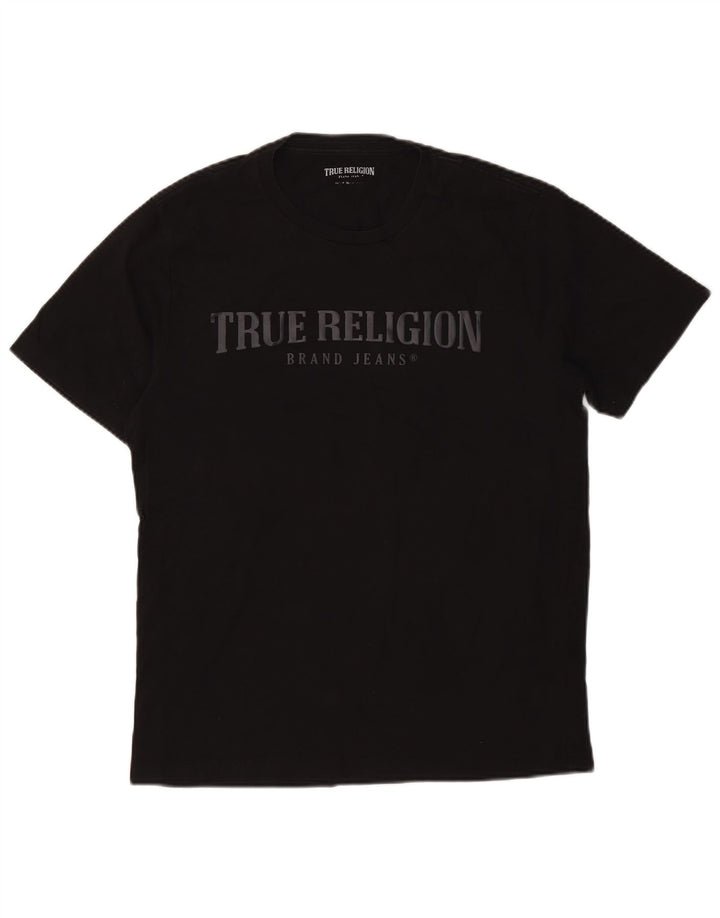 True Religion Camiseta gráfica para hombre Top mediano de algodón negro