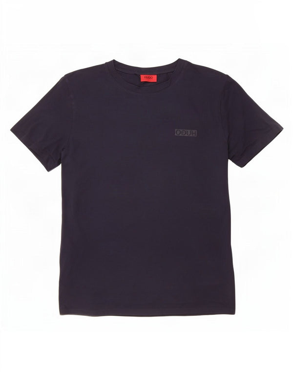 Hugo Boss Hombre Camiseta Top Medium Azul Marino Algodón