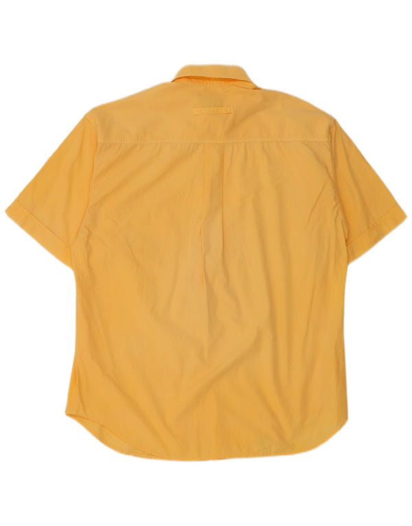 Camisa Hombre Trussardi Jeans Manga Corta Small Amarillo Algodón