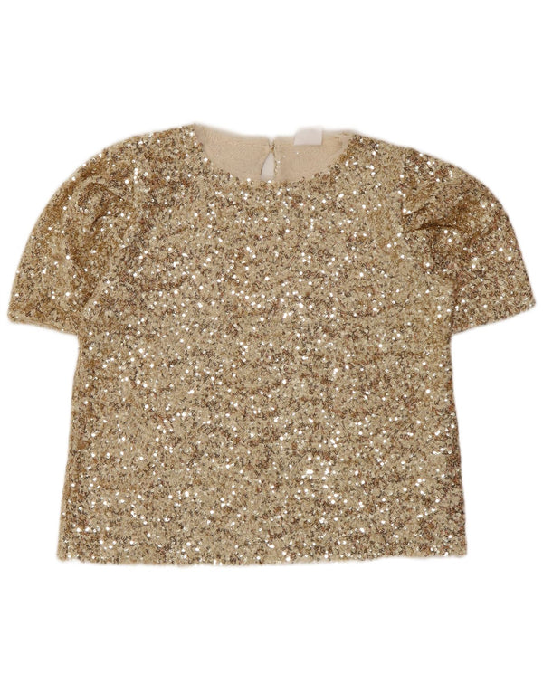 Zara Blusa Niña Top 13-14 Años Dorado Poliéster