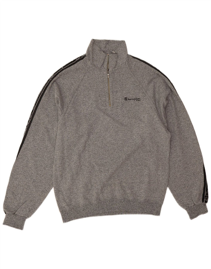 Champion Sudadera Con Gráfico Y Cuello Con Cremallera Jumper Gris Medio Colorblock