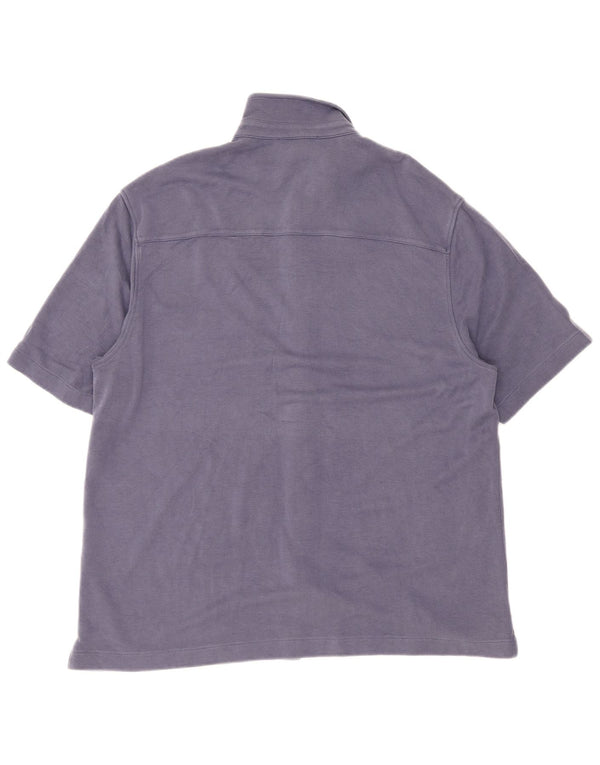Camisa de manga corta para hombre Cos Lyocell azul marino grande
