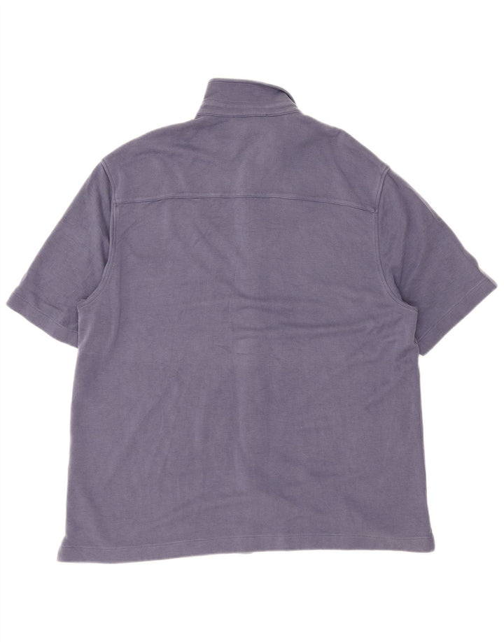 Camisa de manga corta para hombre Cos Lyocell azul marino grande