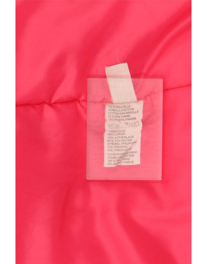 Vintage mujer abrigo acolchado de gran tamaño Reino Unido 8 pequeño algodón rosa