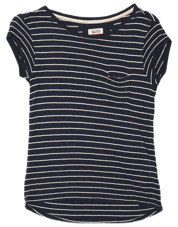 TOMMY HILFIGER Camiseta para mujer Top UK 6 XS Viscosa a rayas azul marino
