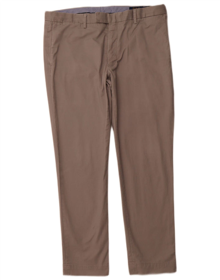 POLO RALPH LAUREN Pantalón de traje ajustado para hombre W36 L30 Algodón gris