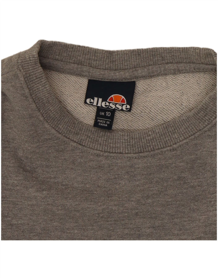 Ellesse Sudadera con gráfico extragrande para mujer, talla 10, color gris pequeño