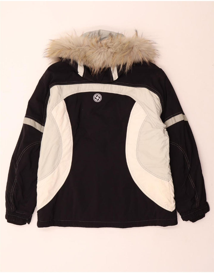 COLMAR Chaqueta de esquí con capucha para hombre IT 50 Medium Black Colourblock Nylon