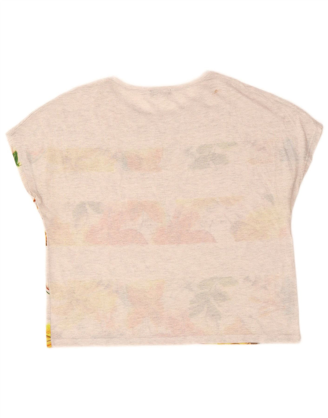 ZARA Mujer Camiseta Gráfica Top UK 10 Small Gris Floral