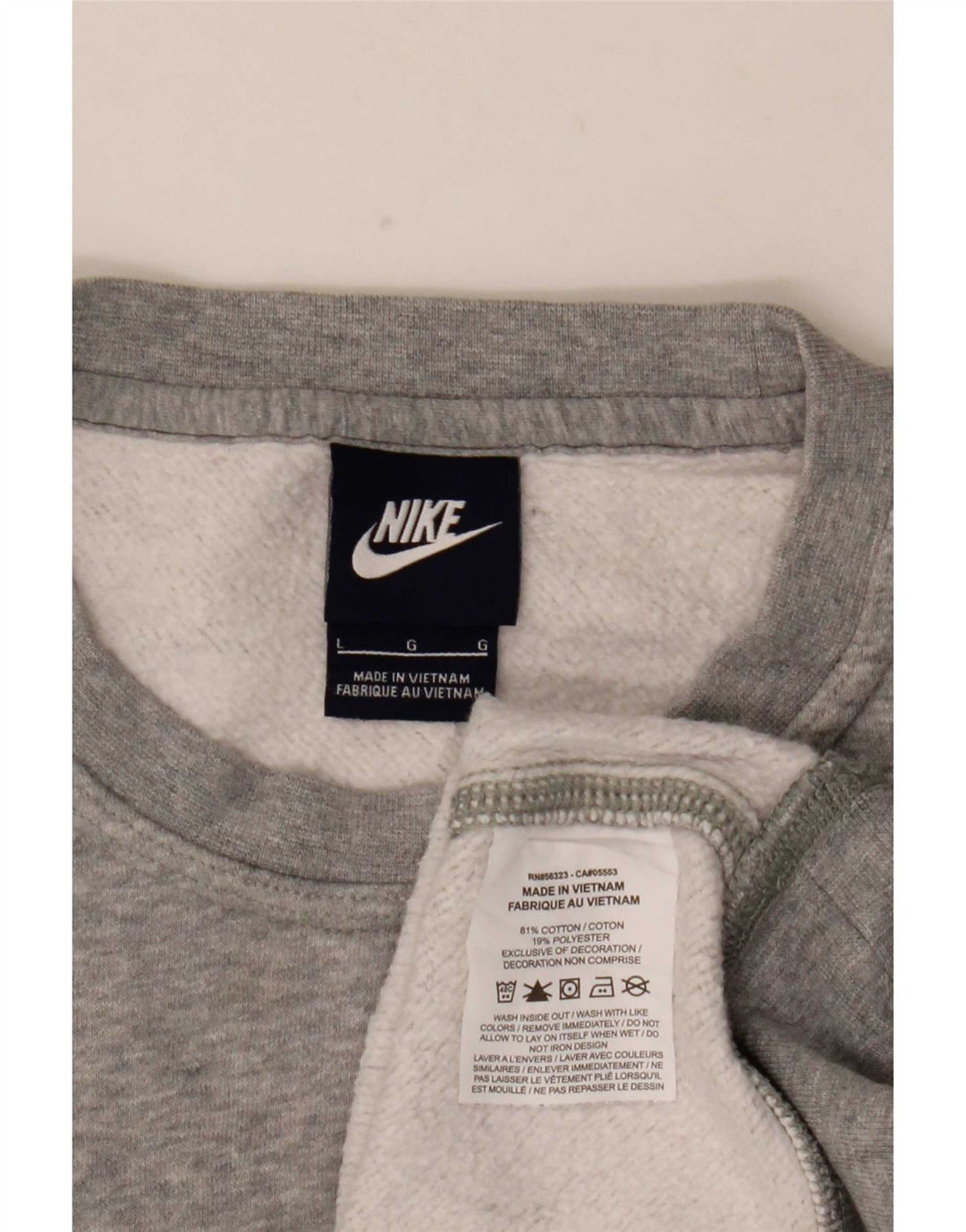 Nike - Sudadera tipo jersey para hombre, talla grande, algodón moteado gris