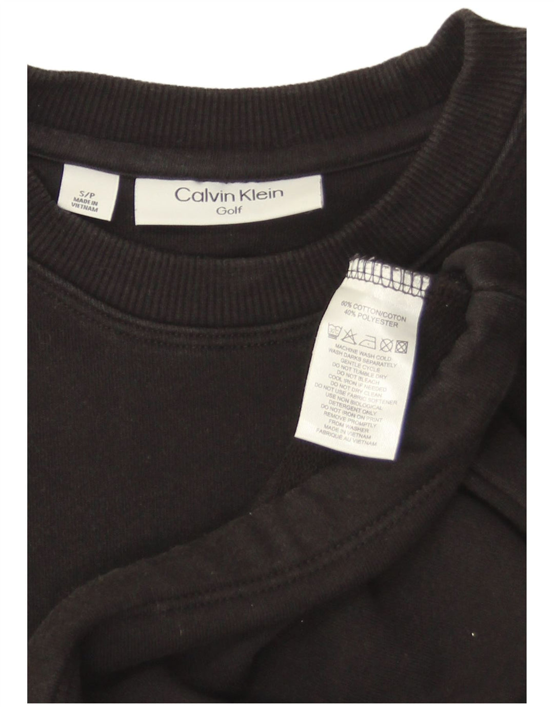 Calvin Klein Top corto de golf para mujer de gran tamaño con manga 3/4 UK 10 Small Black