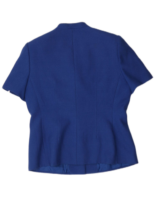 Kasper Chaqueta Blazer de Manga Corta con 4 Botones para Mujer UK 44 Grande Azul