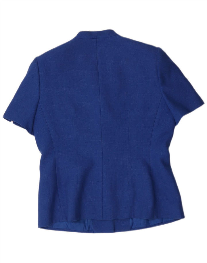 Kasper Chaqueta Blazer de Manga Corta con 4 Botones para Mujer UK 44 Grande Azul