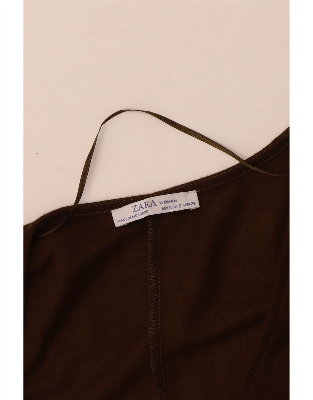 ZARA Mujer Mono Manga Larga ES 40 Small Viscosa Marrón