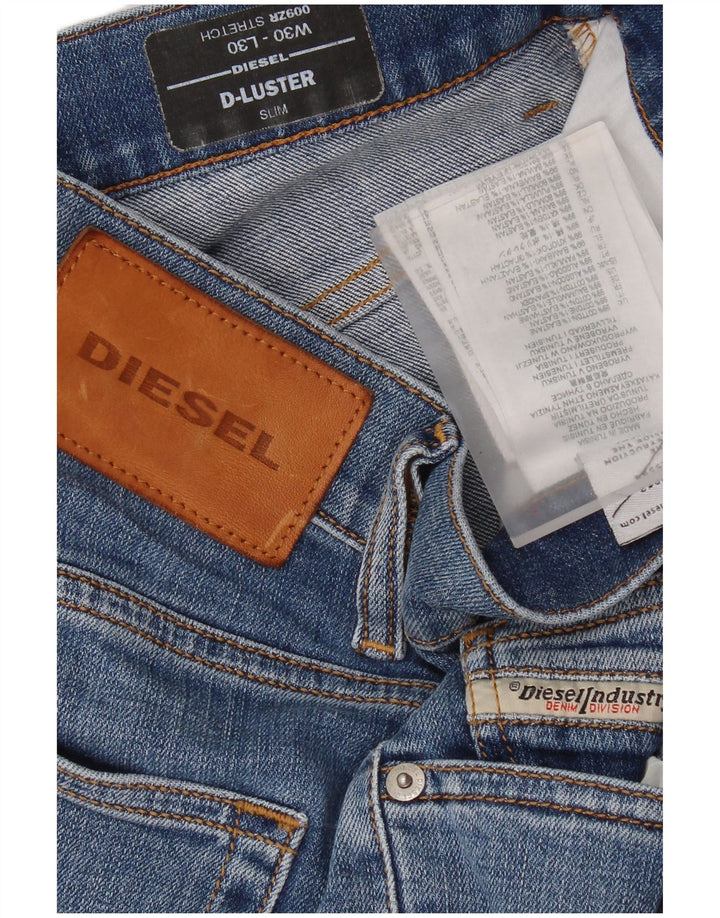 Diesel Hombre D-Luster Slim Jeans W30 L30 Algodón Azul