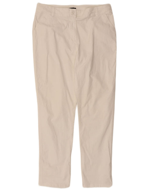 M&Co Pantalones chinos ajustados para mujer UK 14 Large W34 L29 Algodón blanco