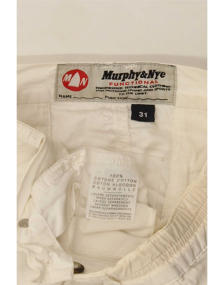 Murphy & Nye Pantalones cortos chinos para hombre W31 Algodón blanco mediano
