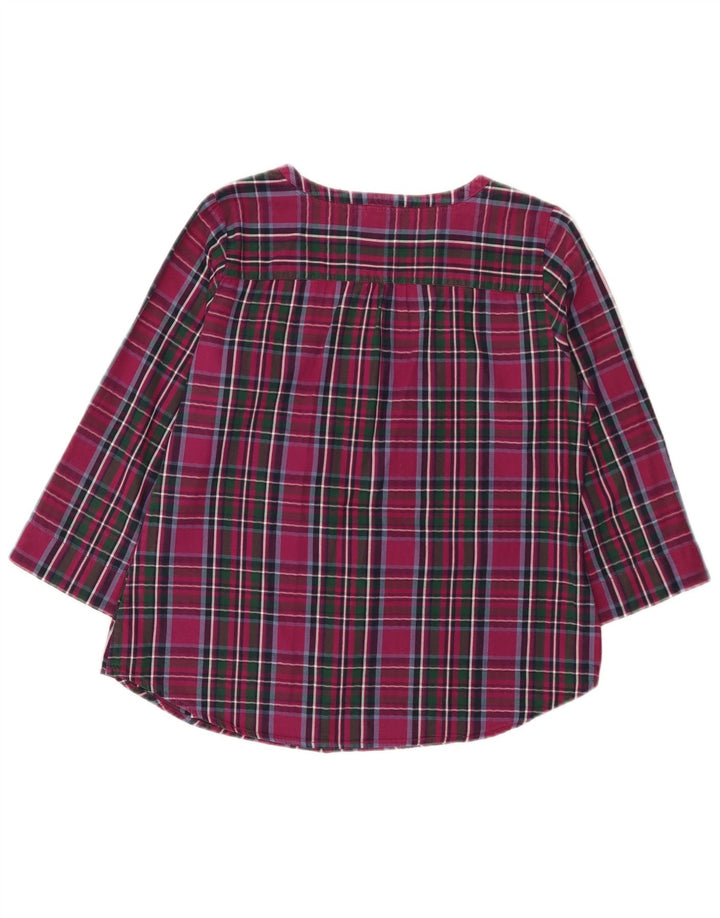 Camisa tipo pulóver de manga 3/4 para mujer de Fat Face UK 44 Algodón a cuadros granate mediano