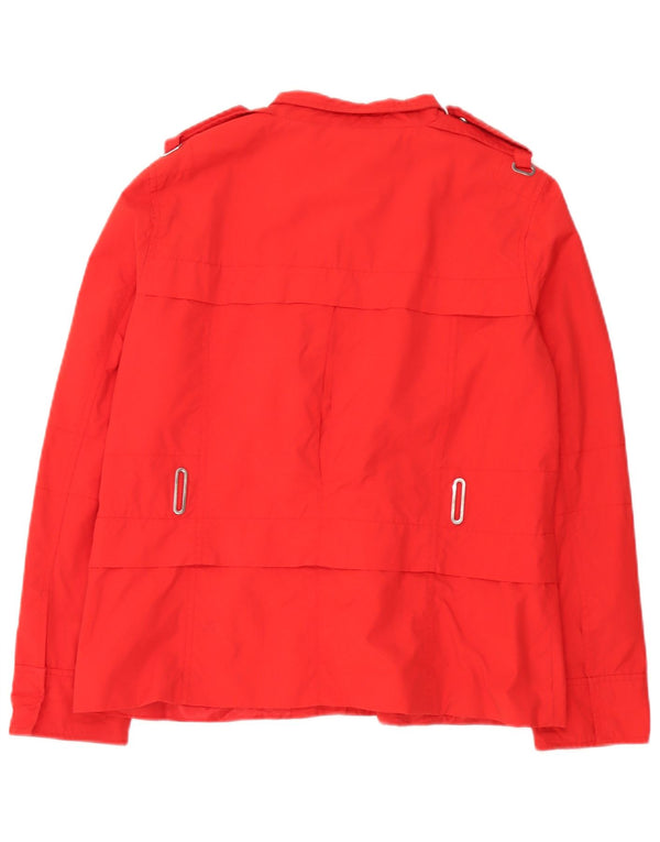 Zara Mujer Chaqueta Militar ES 40 XL Algodón Rojo