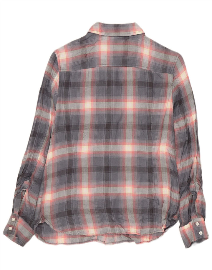 Camisa Tommy Hilfiger para mujer UK 10 Small Grey Check Rayon
