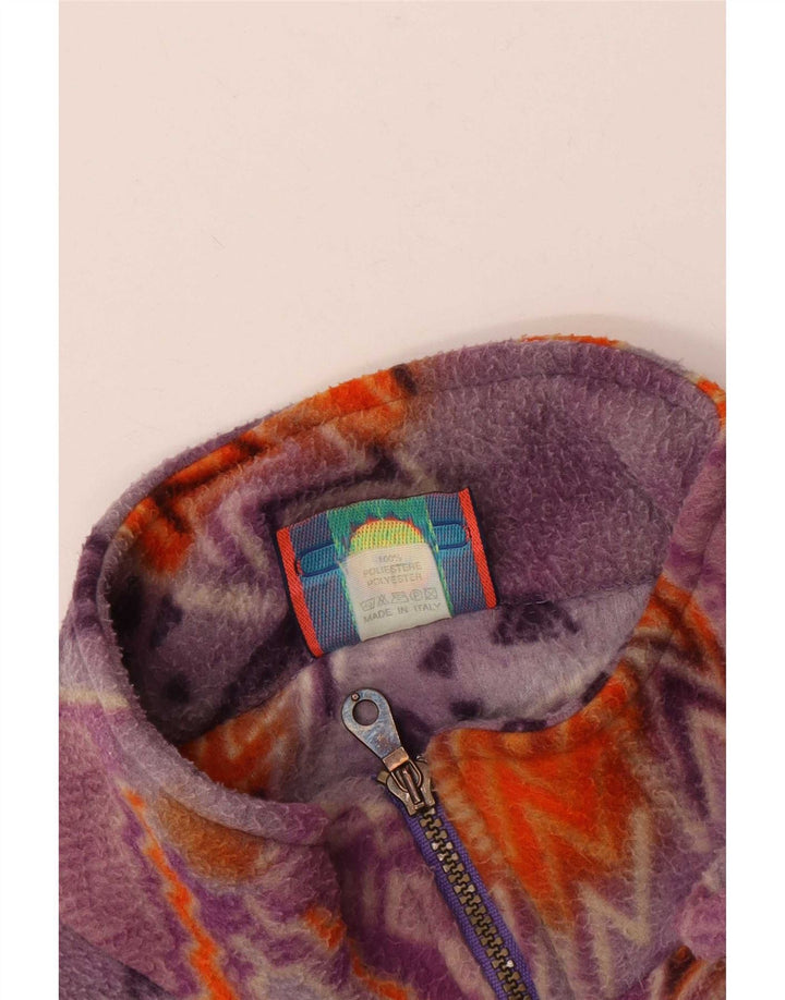 Santostefano Chaqueta polar extragrande para mujer UK 46 Grande Púrpura Geométrica