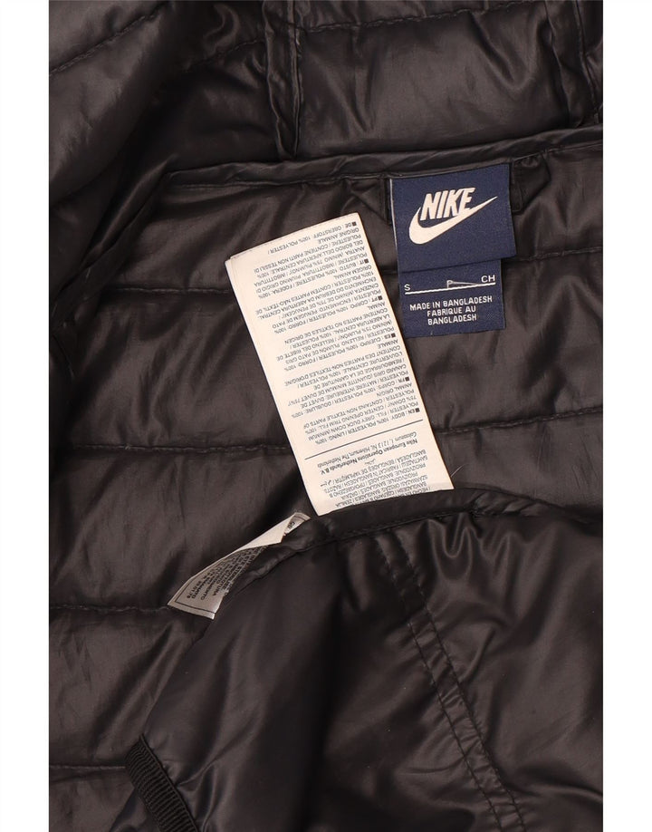 Nike Chaqueta acolchada con capucha para mujer UK 10 Small Poliéster negro