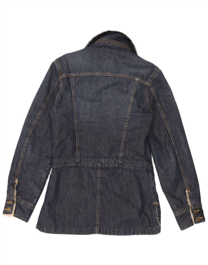 Lee Chaqueta Sherpa Vaquera para Mujer UK 44 Grande Algodón Azul