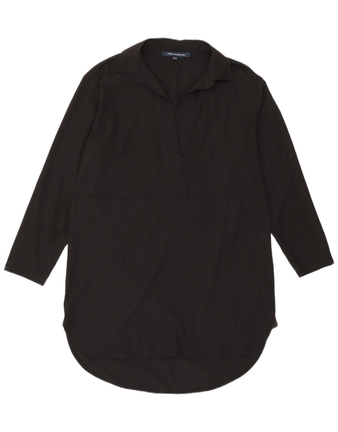 FRENCH CONNECTION Camisa tipo jersey larga para mujer UK 8 Small Black