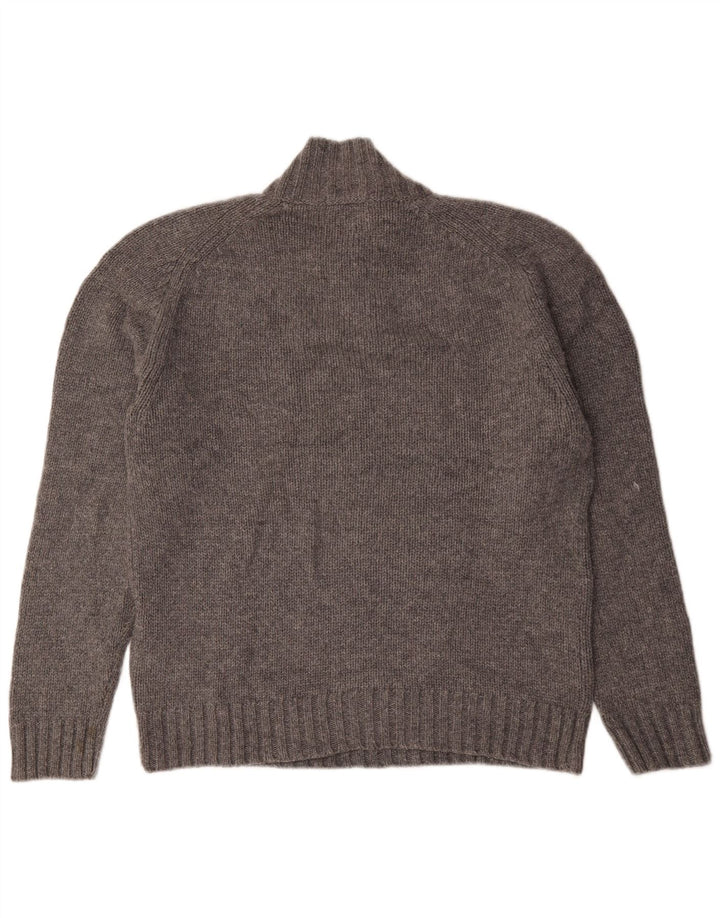 Marks & Spencer Suéter tipo jersey con cuello y botones autógrafos para hombre, talla grande, gris