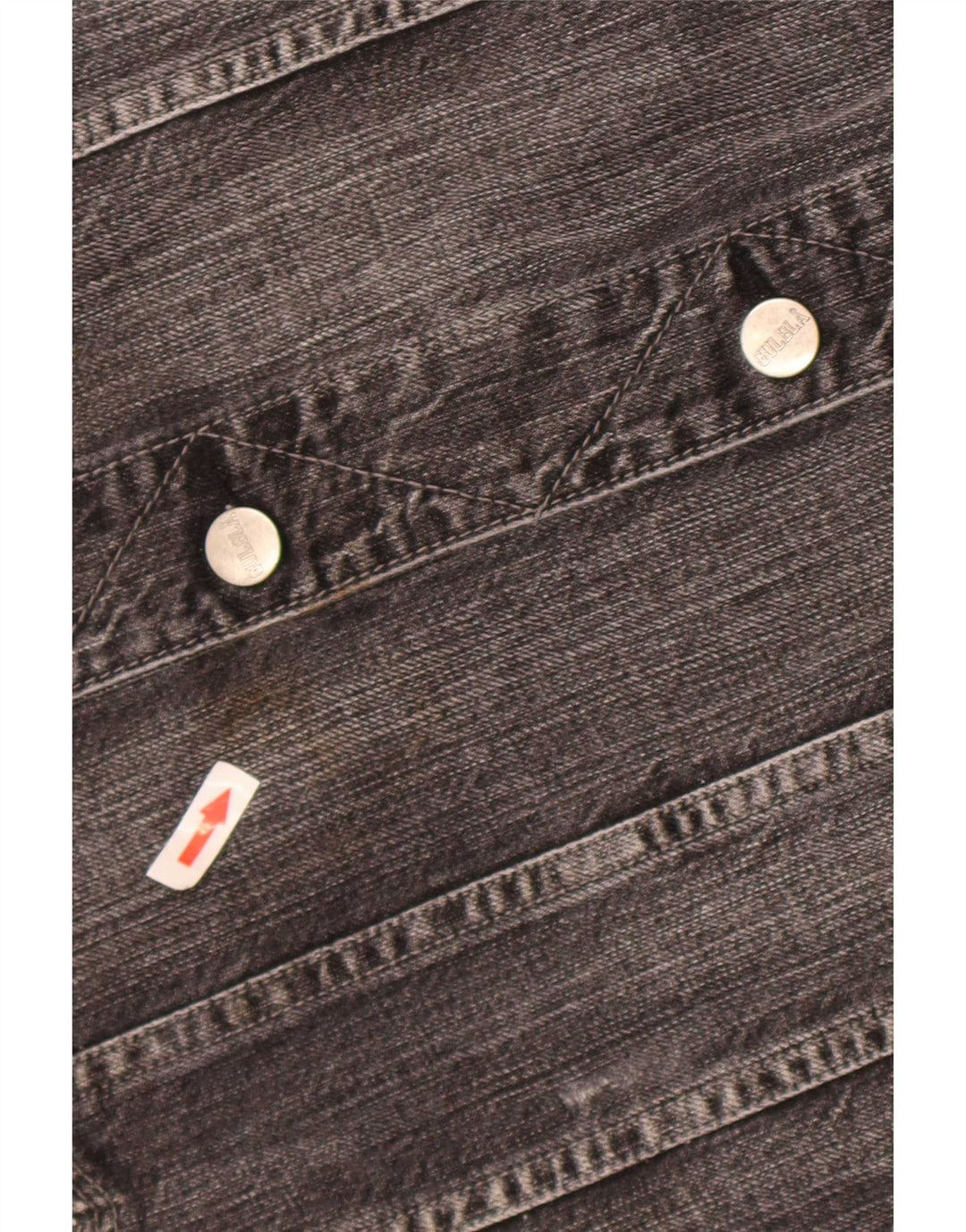 Vintage hombres chaqueta de mezclilla Reino Unido 42 XL algodón negro