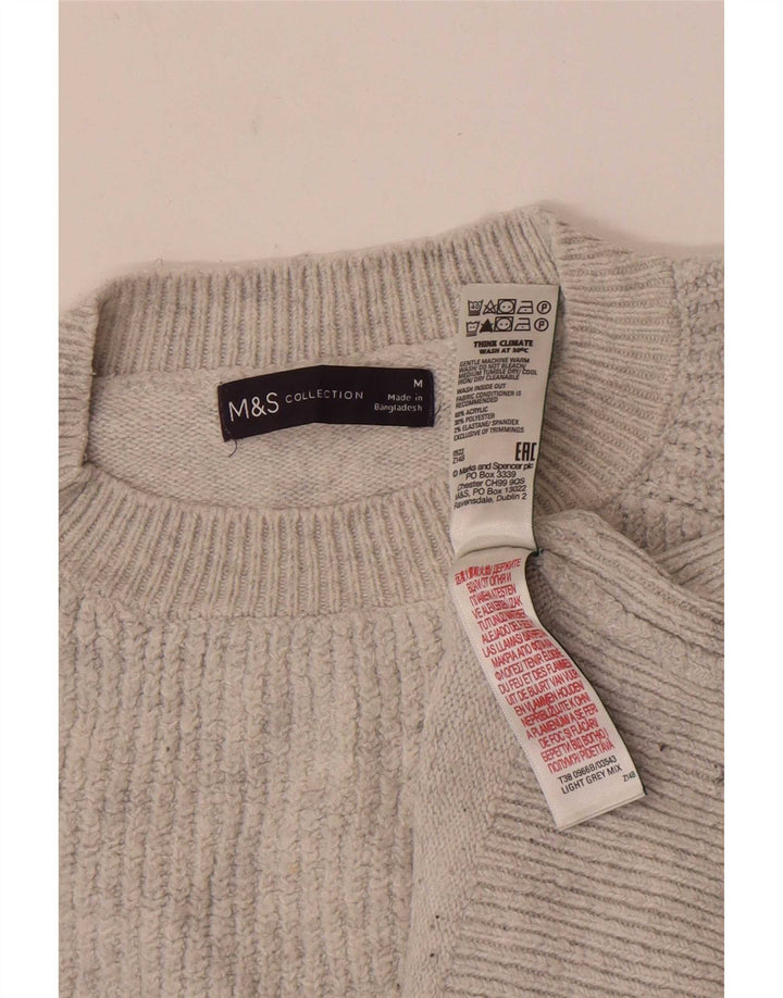 Marks & Spencer Jersey de cuello redondo para mujer UK 44 Gris medio a rayas