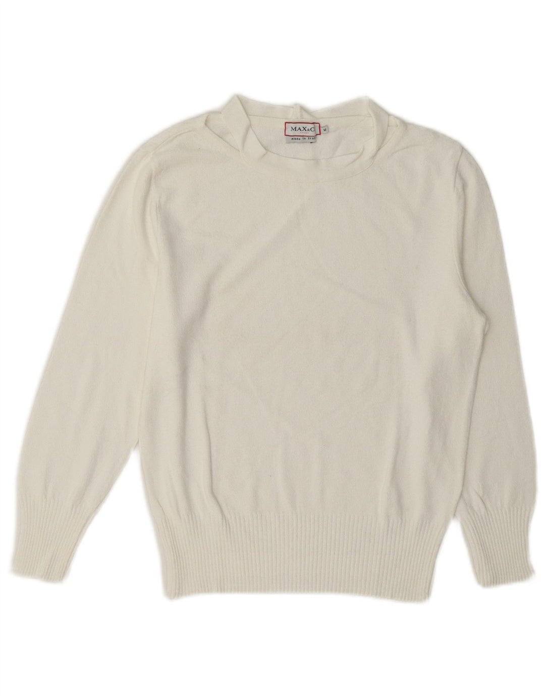 Max & Co. Suéter tipo jersey para mujer con cuello barco UK 12 Medium White