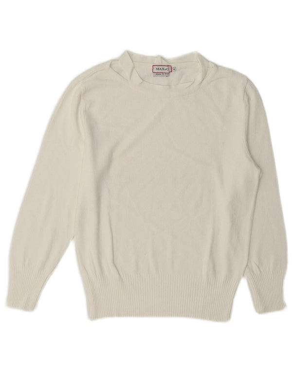 Max & Co. Suéter tipo jersey para mujer con cuello barco UK 12 Medium White