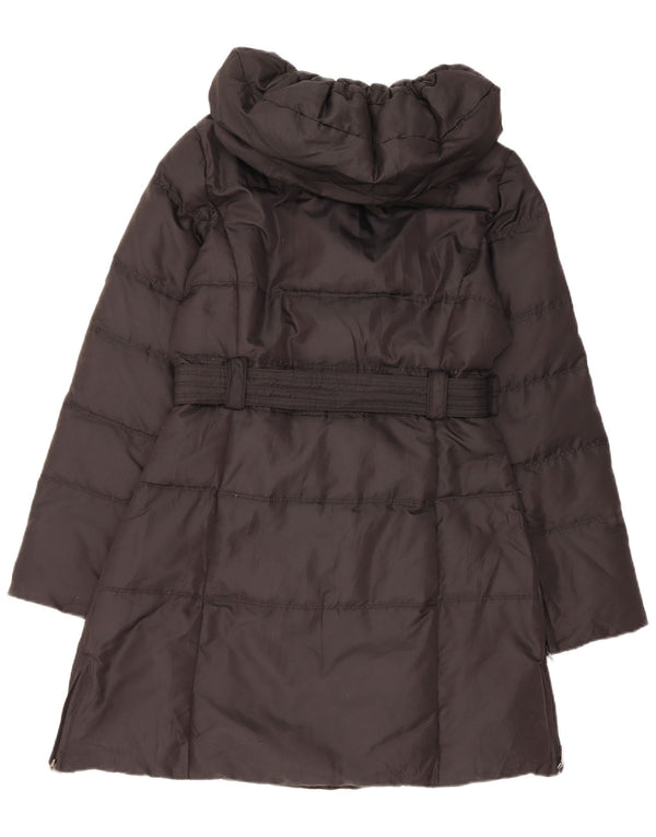 Zara Mujer Abrigo Acolchado Con Capucha UK 44 Medium Negro