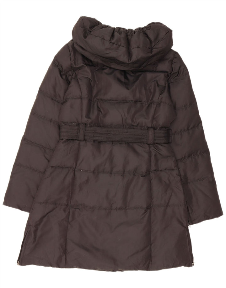 Zara Mujer Abrigo Acolchado Con Capucha UK 44 Medium Negro